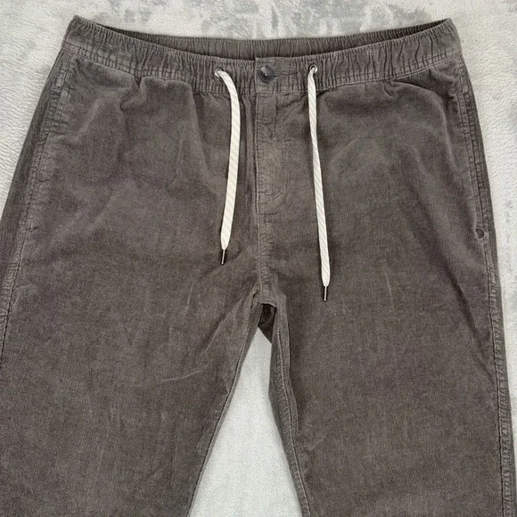 VUORI Optimist Men's Stretch Corduroy Drawstring Pants Gray‎ Size XL  ~EUC - Picture 2 of 13